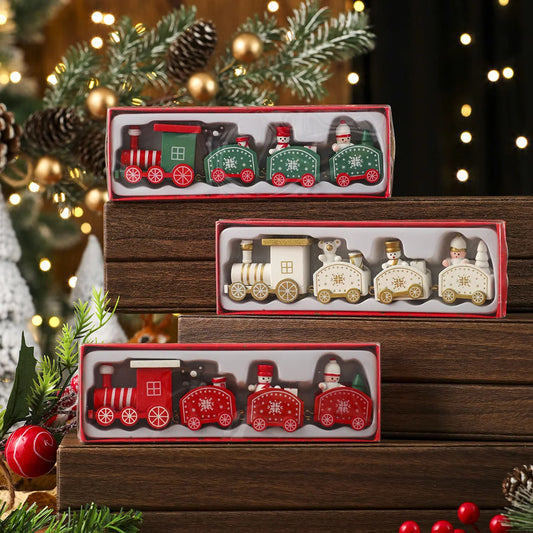 Merry Christmas Wooden Train Gift