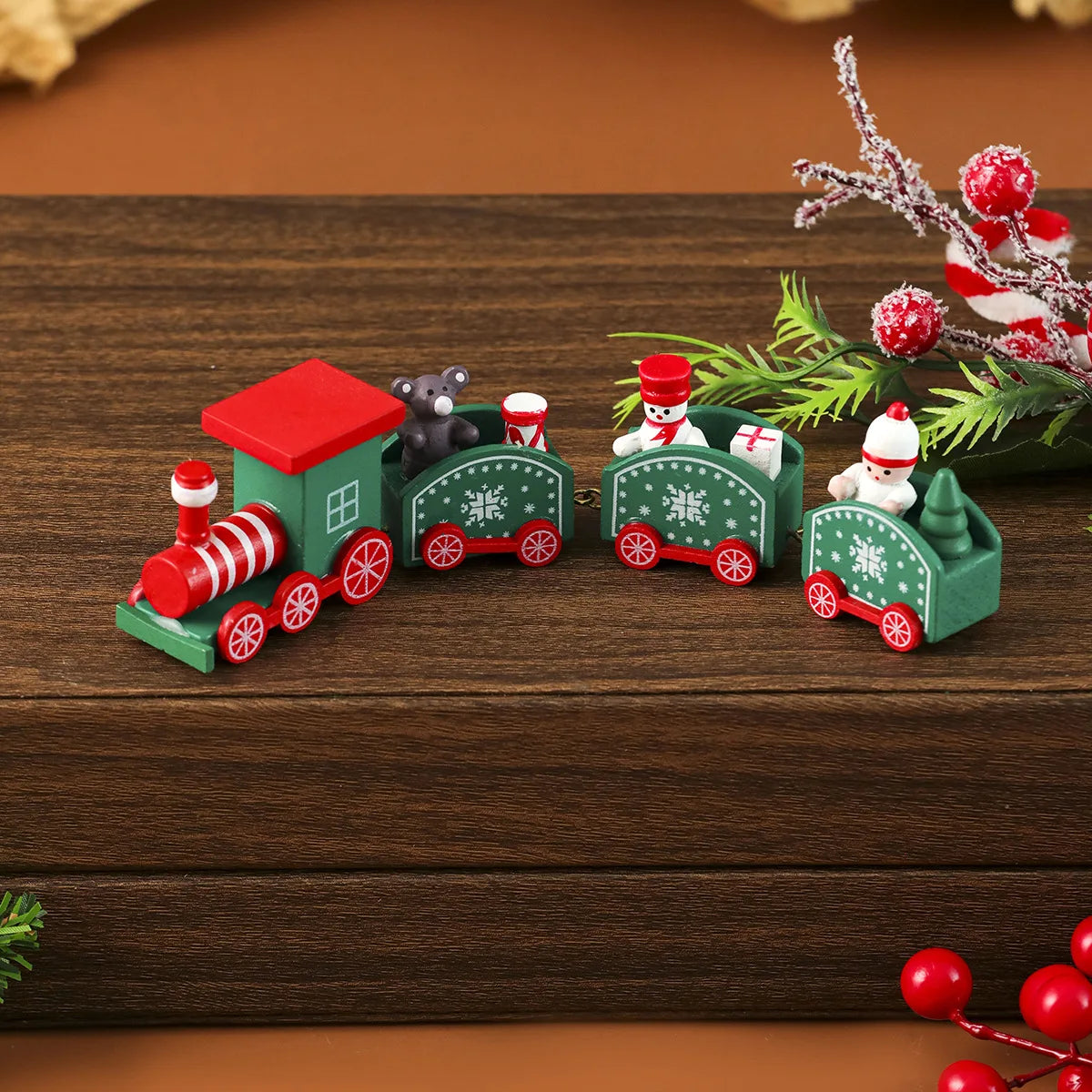 Merry Christmas Wooden Train Gift