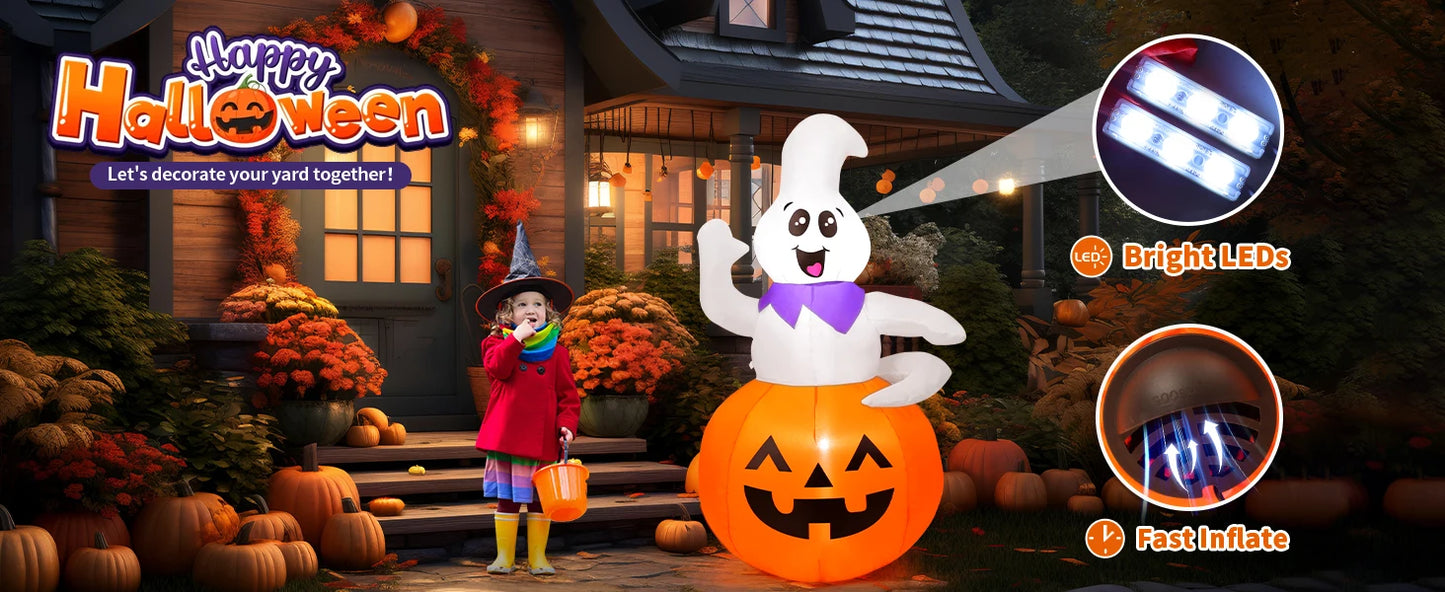 Pumpkin Ghost Decoration