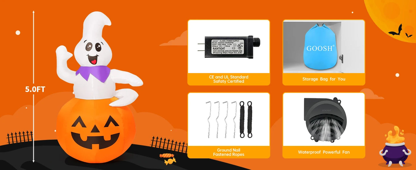 Pumpkin Ghost Decoration