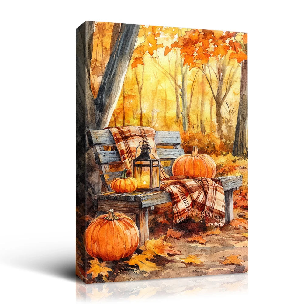 Pumpkin & Lantern Canvas Print