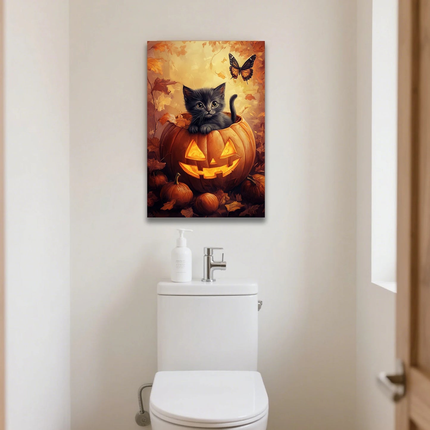Halloween Black Cat Canvas