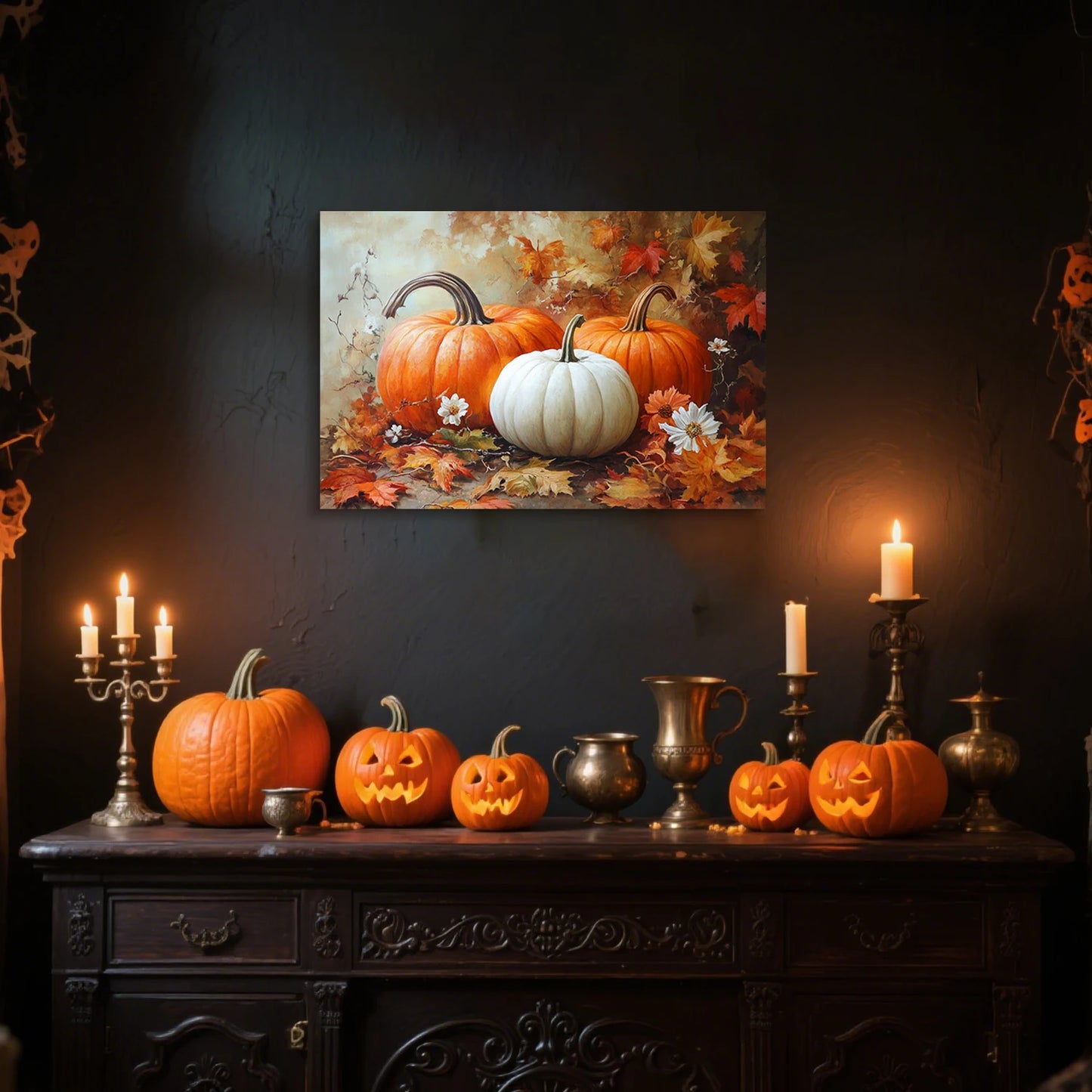 Fall Pumpkin Canvas Wall Art – Looife