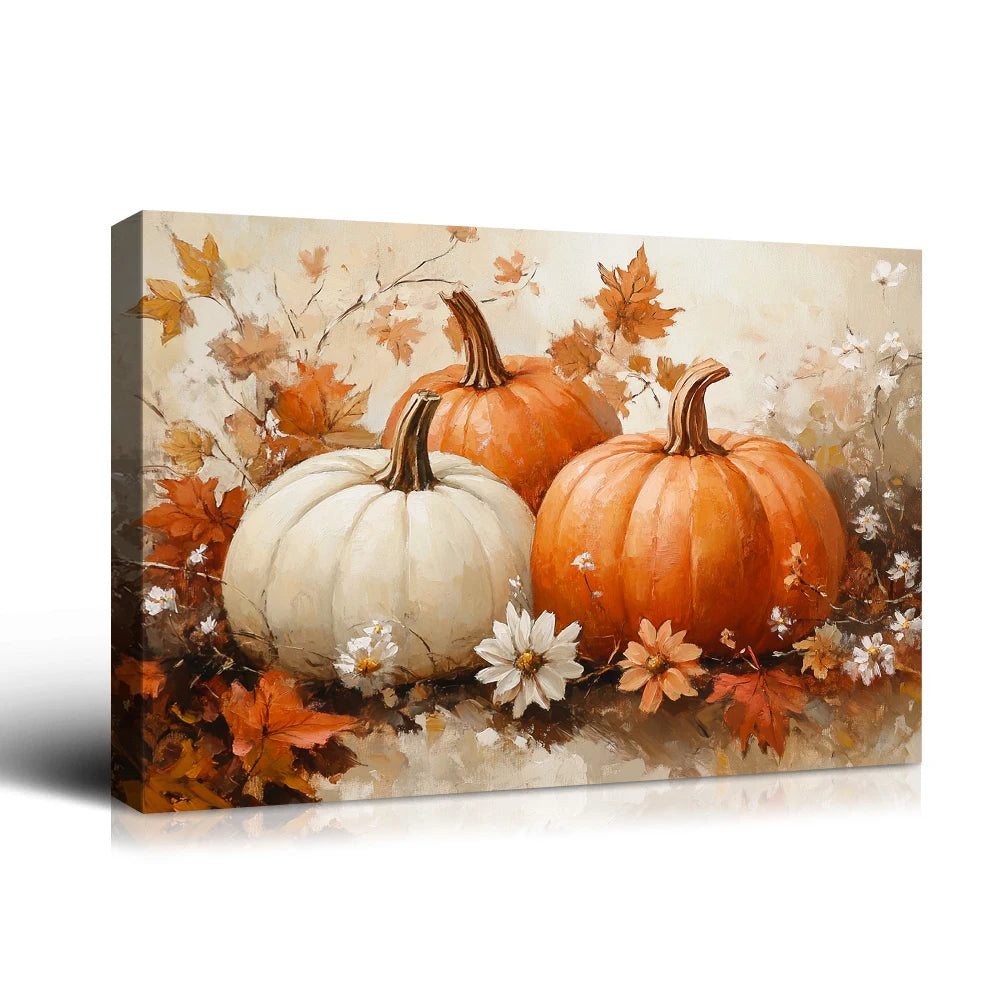 Fall Pumpkin Canvas Wall Art – Looife