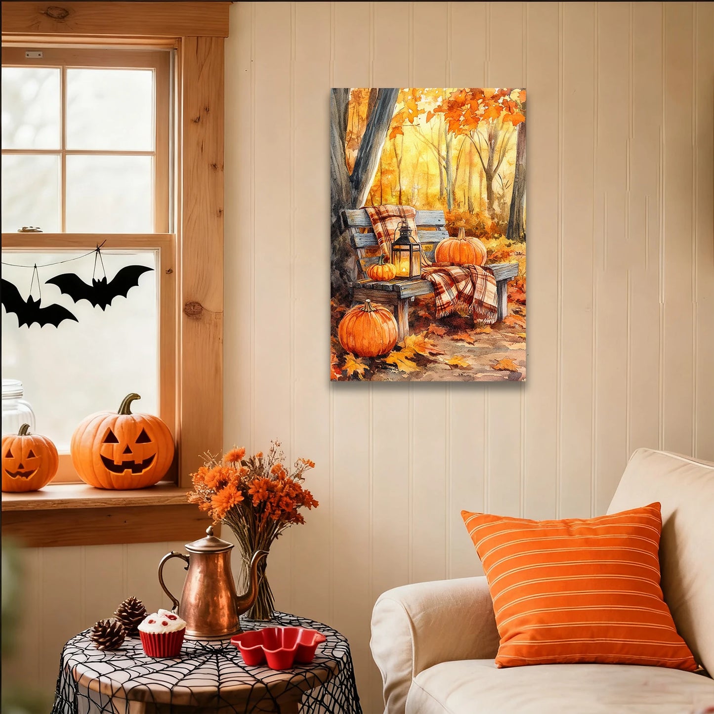 Pumpkin & Lantern Canvas Print