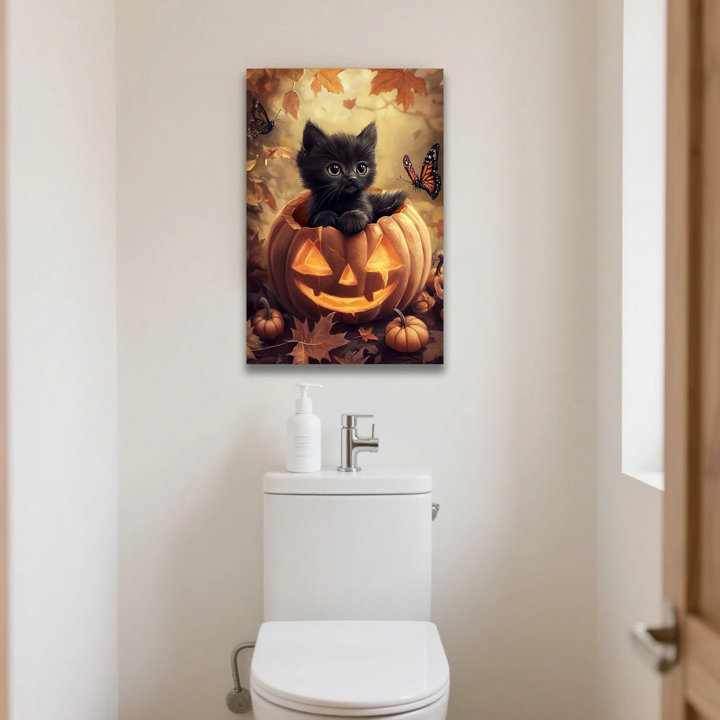 Halloween Black Cat Canvas