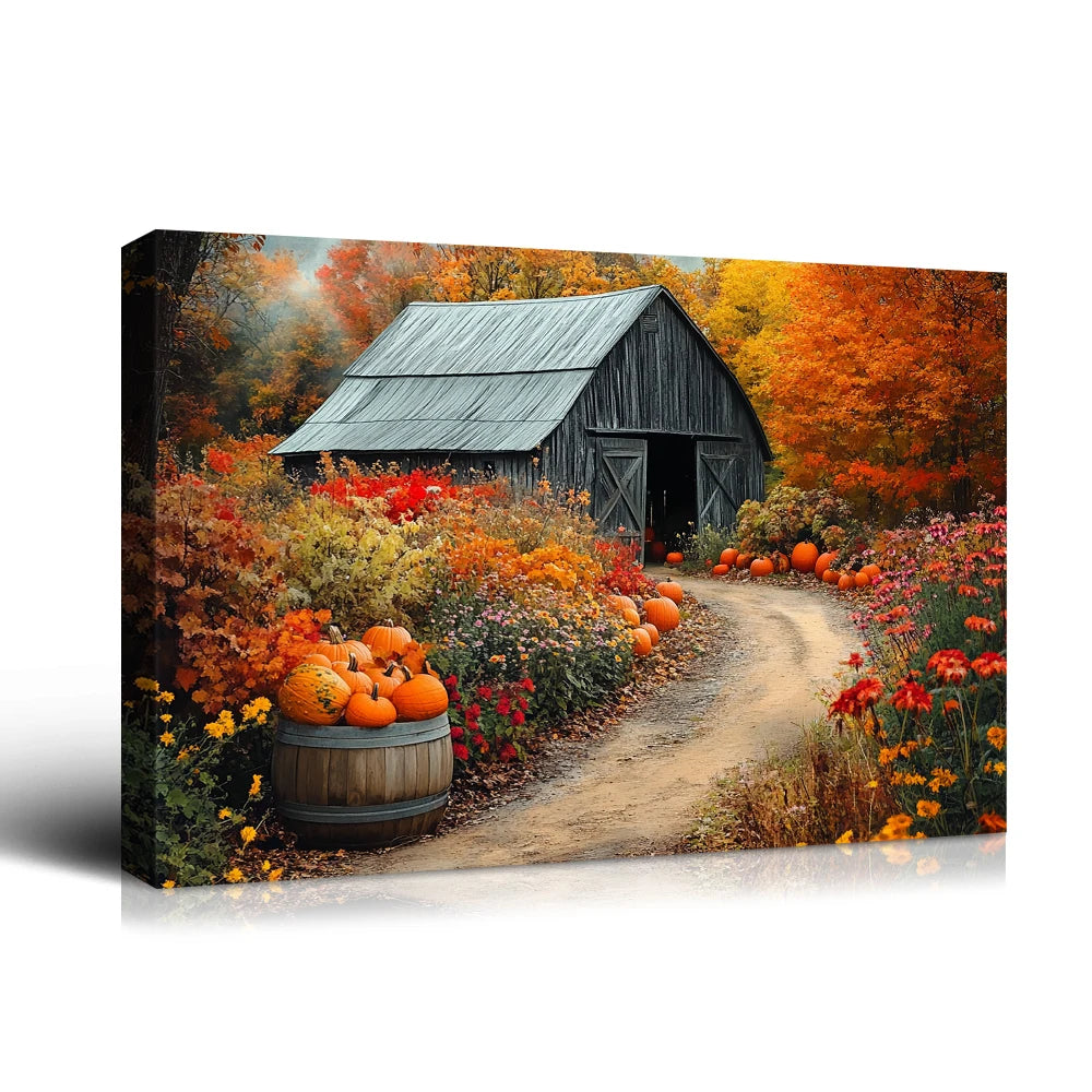 Fall Farmhouse Canvas Print