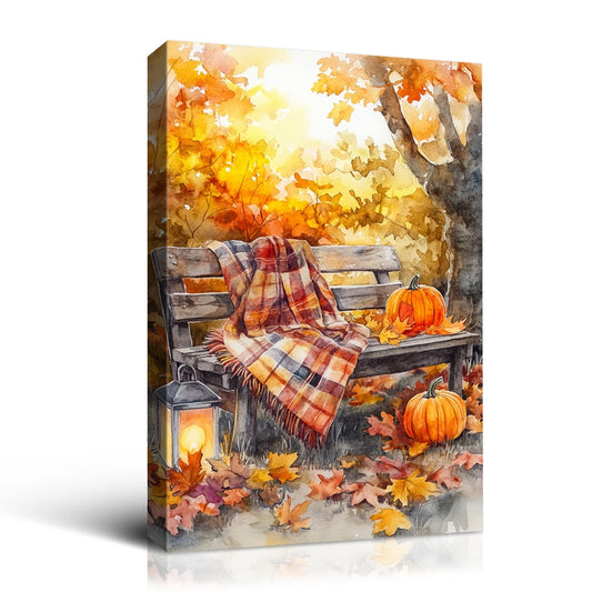 Pumpkin & Lantern Canvas Decor