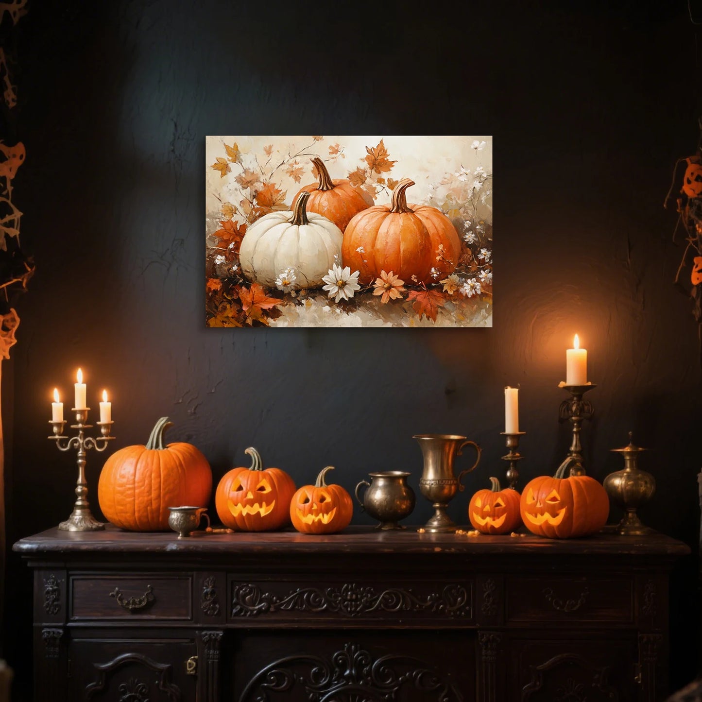 Fall Pumpkin Canvas Wall Art – Looife
