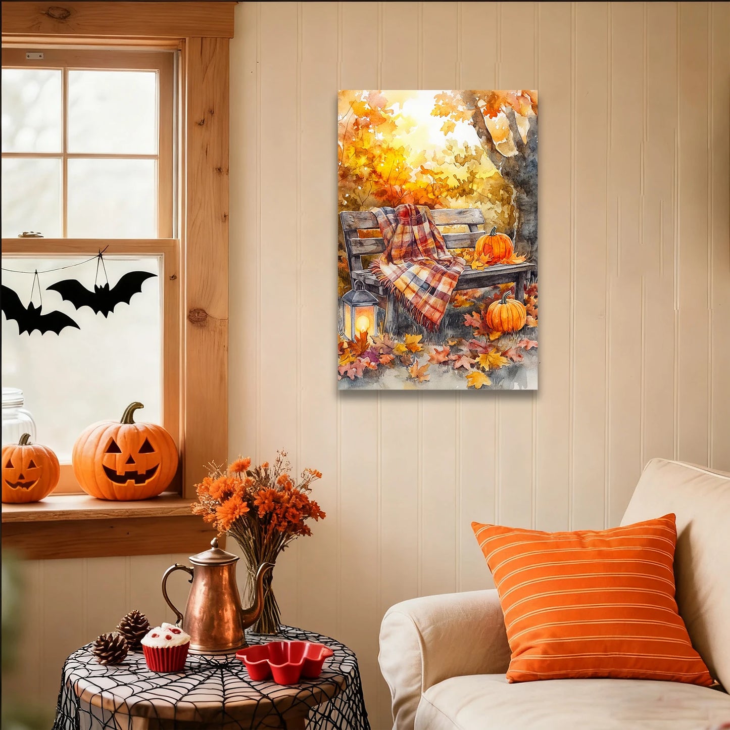 Pumpkin & Lantern Canvas Decor