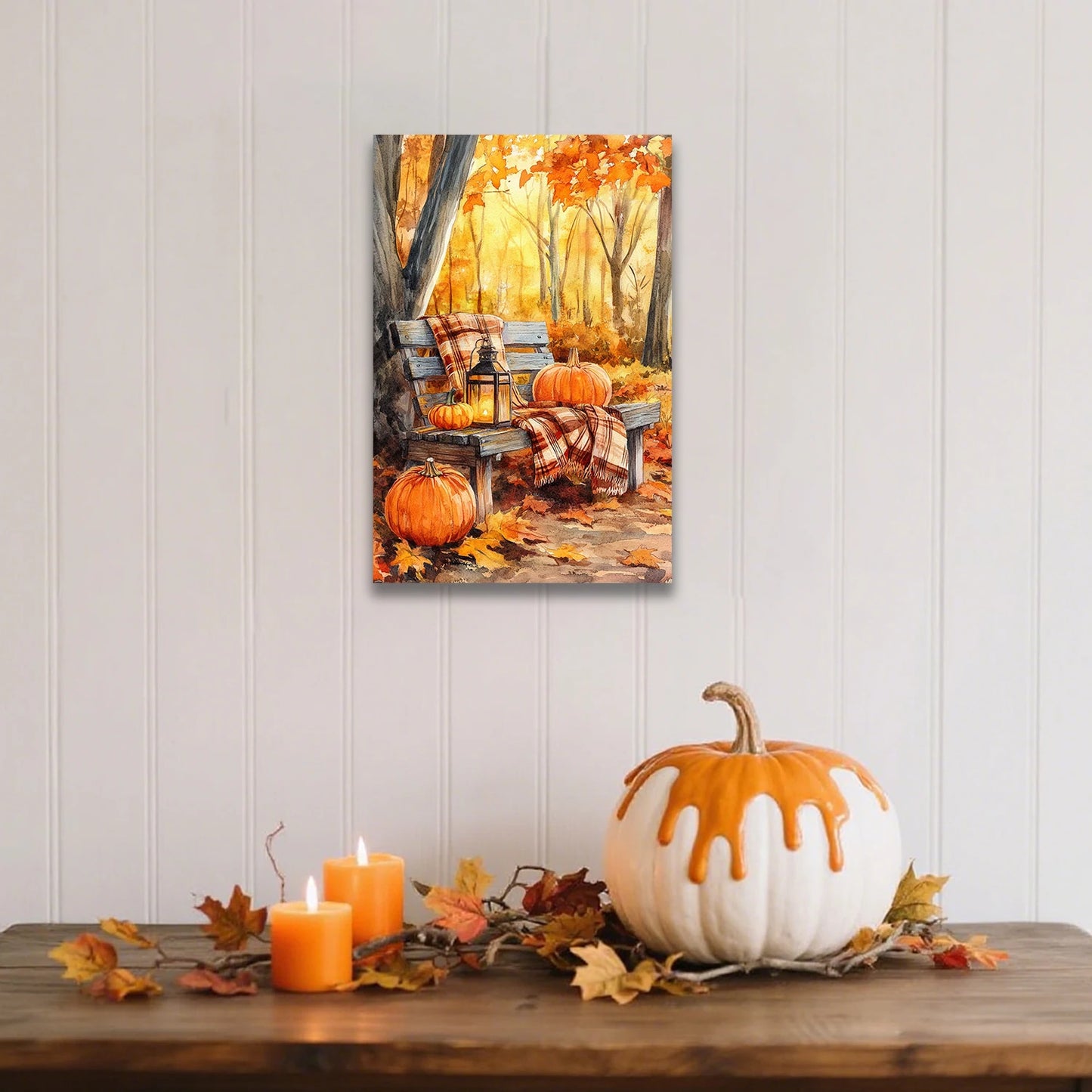 Pumpkin & Lantern Canvas Print