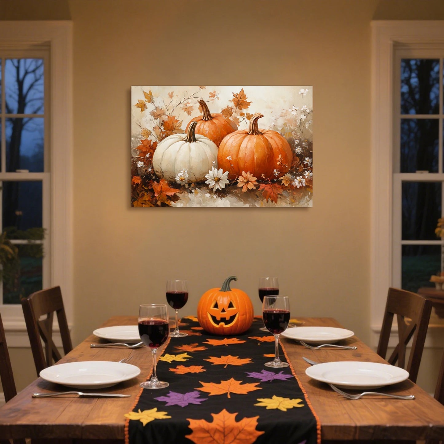Fall Pumpkin Canvas Wall Art – Looife