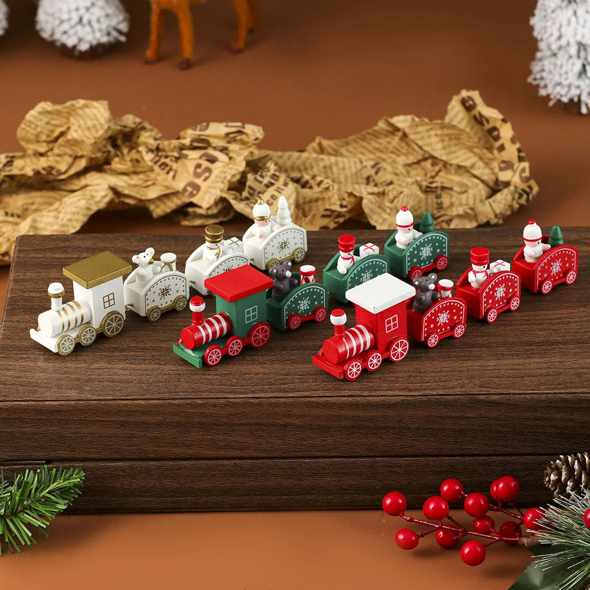 Merry Christmas Wooden Train Gift
