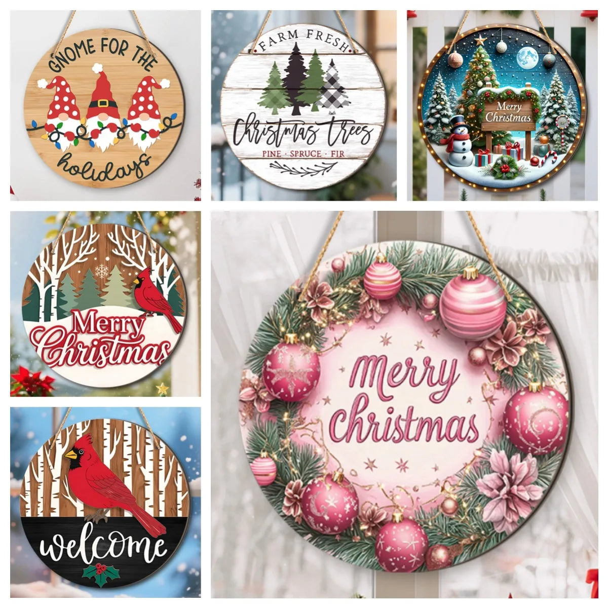 Christmas Tree Wooden Welcome Sign