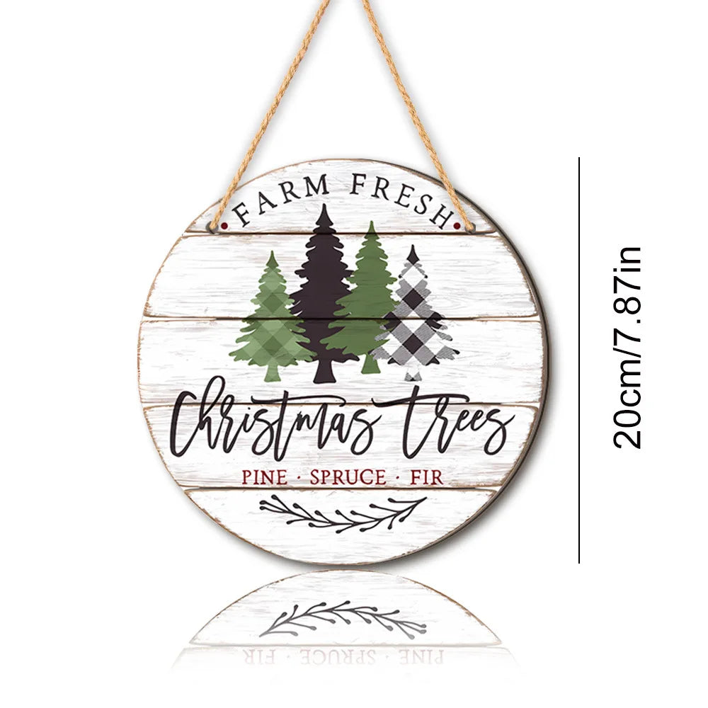 Christmas Tree Wooden Welcome Sign