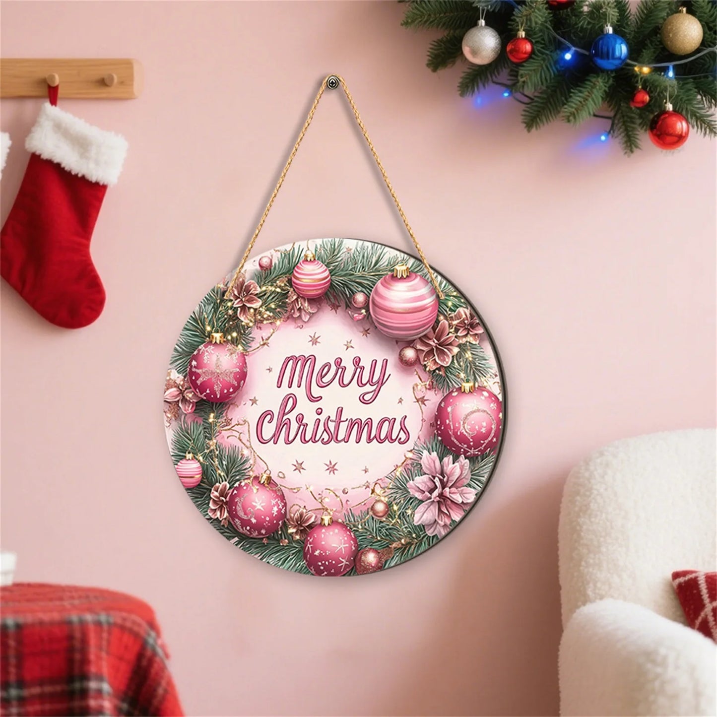 Christmas Tree Wooden Welcome Sign