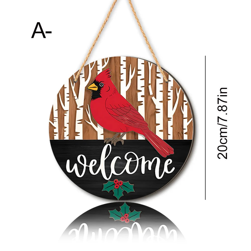 Christmas Tree Wooden Welcome Sign