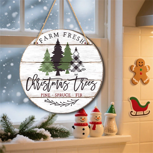Christmas Tree Wooden Welcome Sign