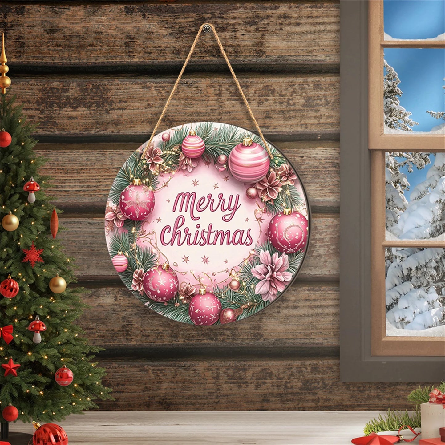Christmas Tree Wooden Welcome Sign