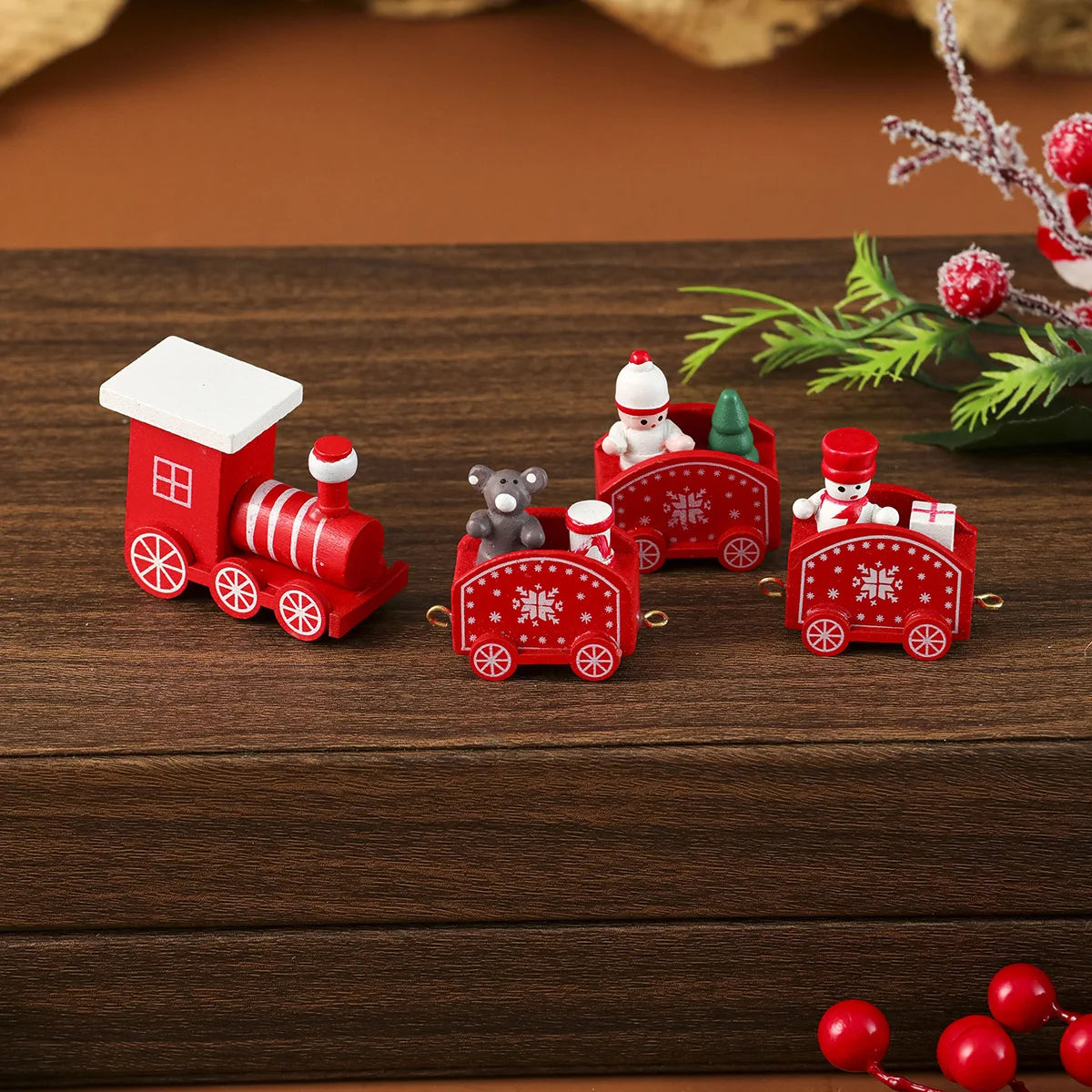 Merry Christmas Wooden Train Gift