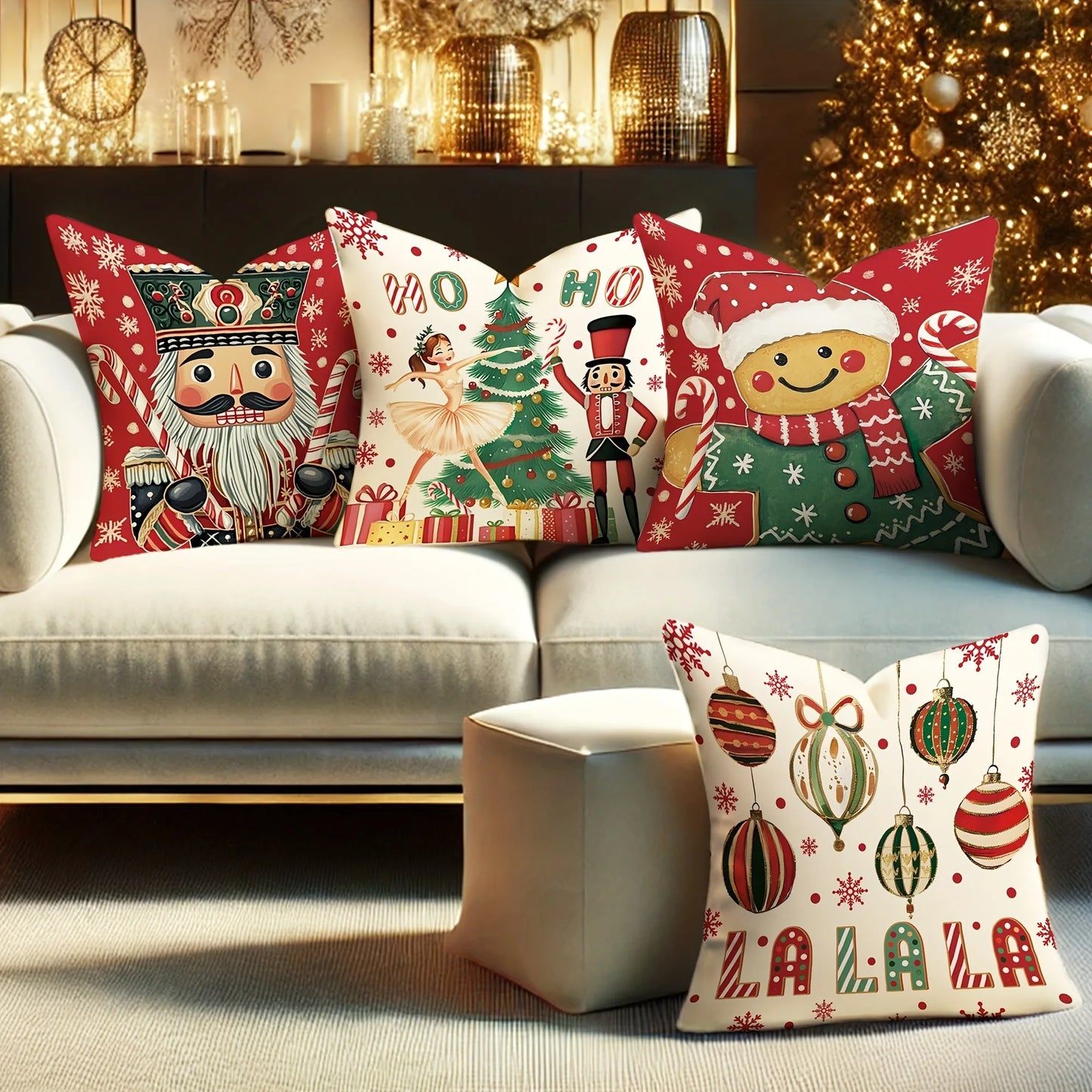 Holiday Ornament Pillow Covers