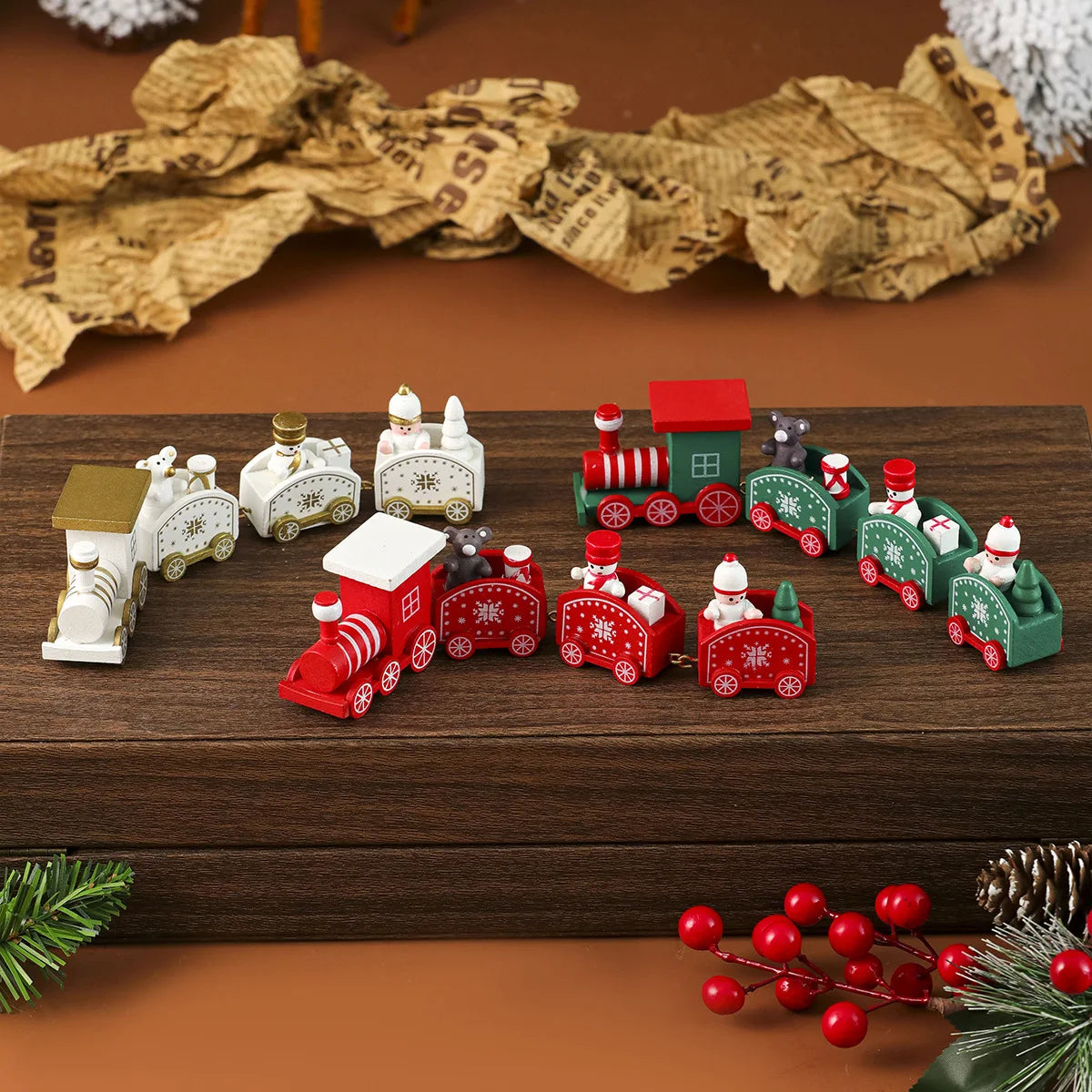 Merry Christmas Wooden Train Gift