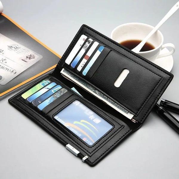 Premium Leather Wallet for Men Black Brown Kangaroo Logo - Image 4