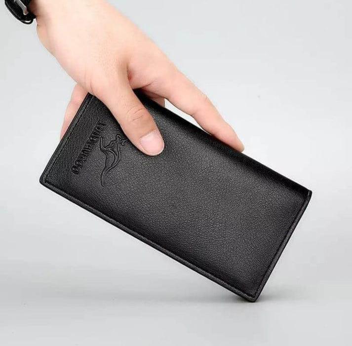 Premium Leather Wallet for Men Black Brown Kangaroo Logo - Image 5