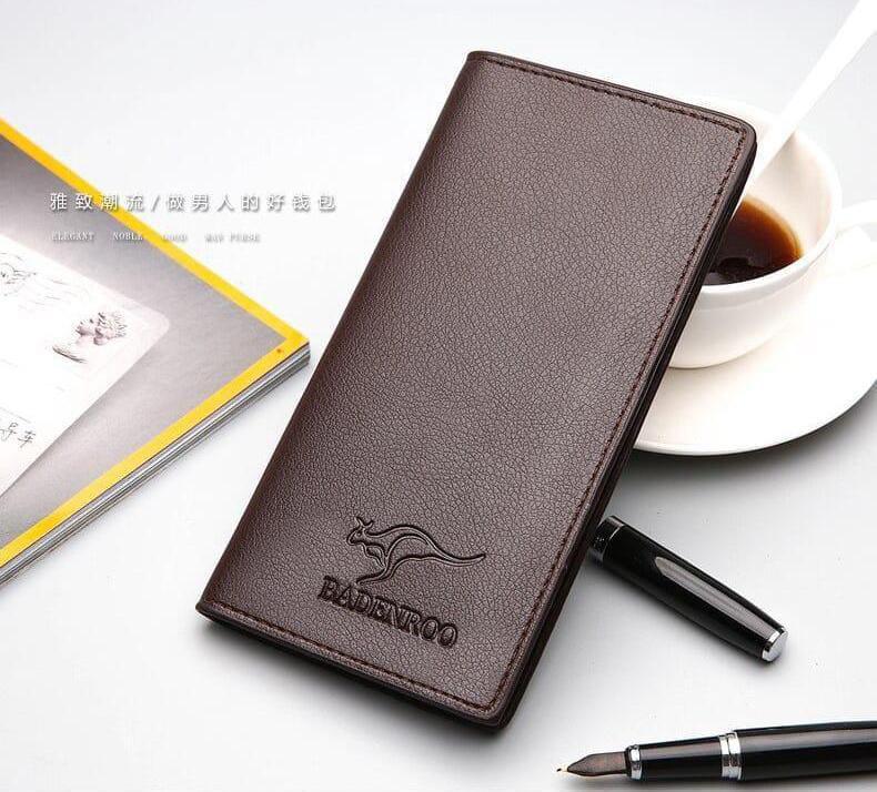 Premium Leather Wallet for Men Black Brown Kangaroo Logo - Image 6