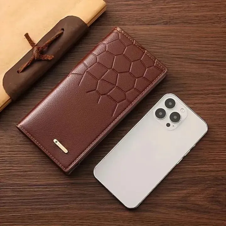 Premium Leather Wallet for Men - Stylish Croc Texture & Durable Design - Image 3