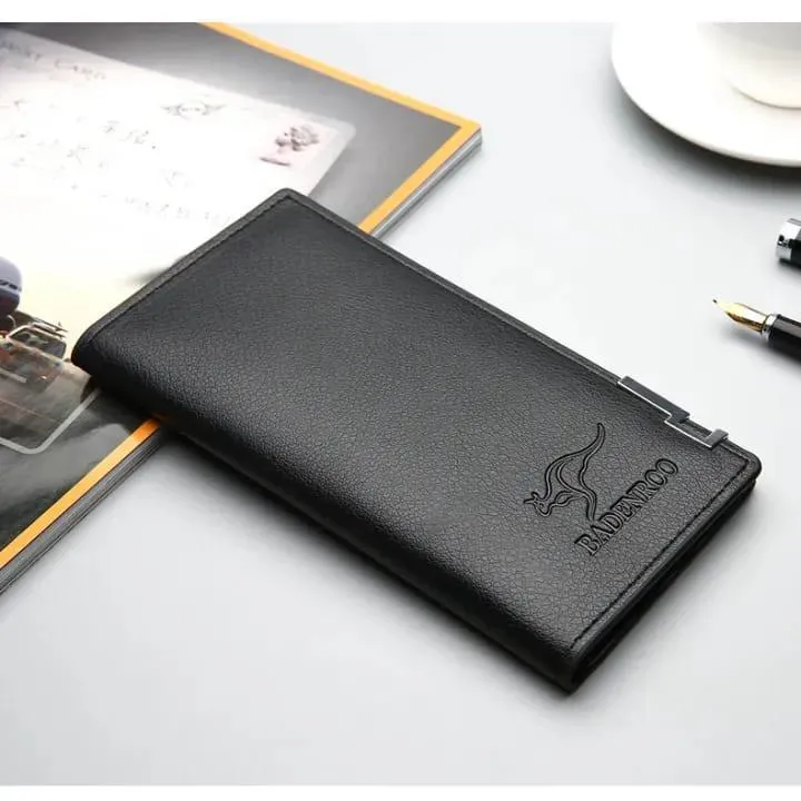 Men's Leather Wallet Brown Kangaroo Logo Minimalist - Image 3