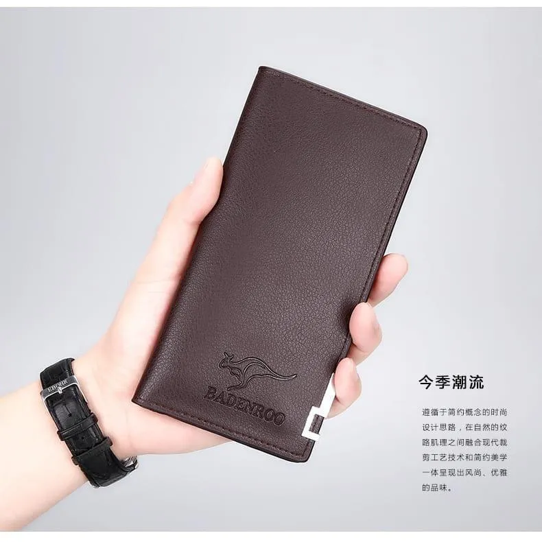 Men's Leather Wallet Brown Kangaroo Logo Minimalist - Image 7