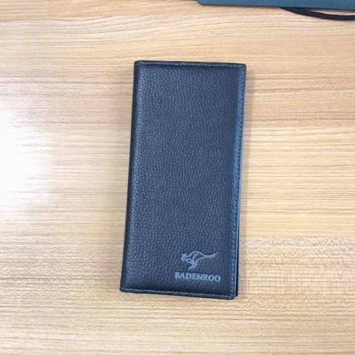 Men's Leather Wallet Brown Kangaroo Logo Minimalist - Image 9