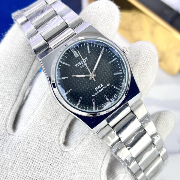 Tissot PRX Watch Stainless Steel Black Dial Water Resistant