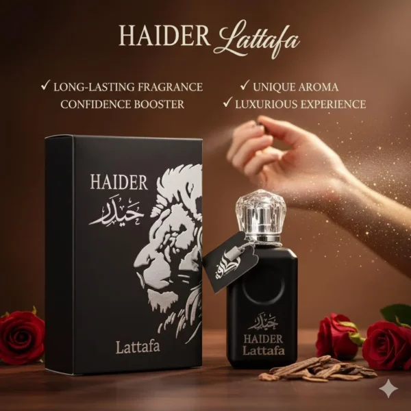 HAIDER Lattafa 50ml Unisex Long Lasting Luxury Perfume Black