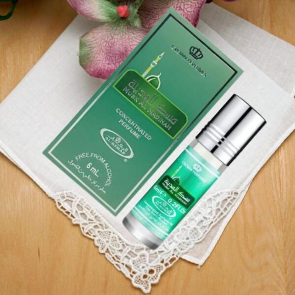 Al Rehab Musk Al Madinah Perfume Oil 6ml Silver Bottle