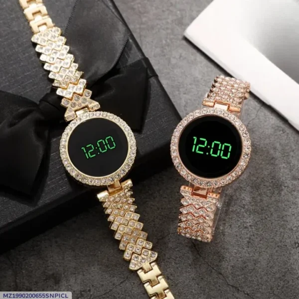 Women's Gold Digital Analog Watch