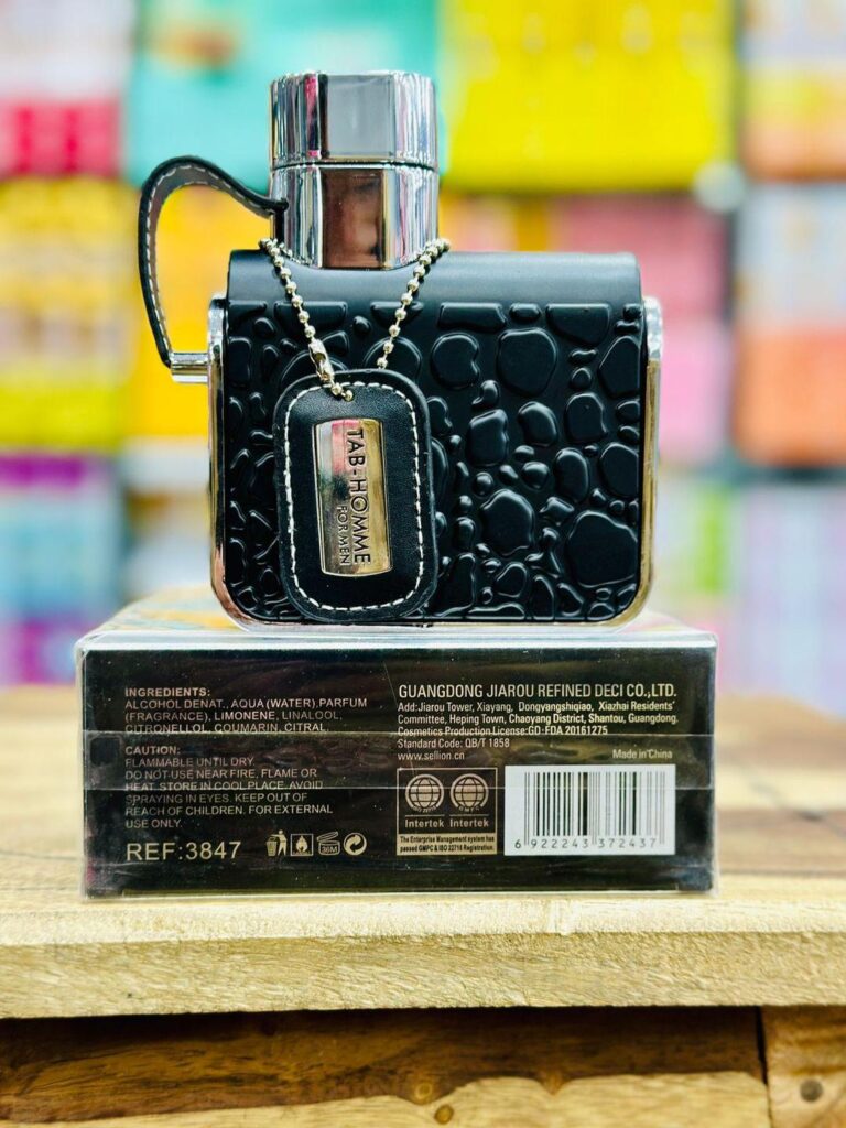 Black Textured Perfume Bottle for Men 100ml