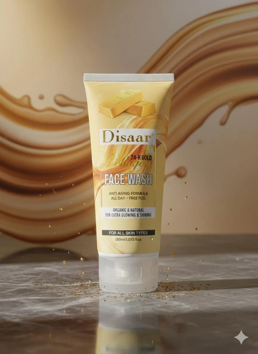 Disaar 24K Gold Face Wash 150ml All Skin Types Glowing - Image 2
