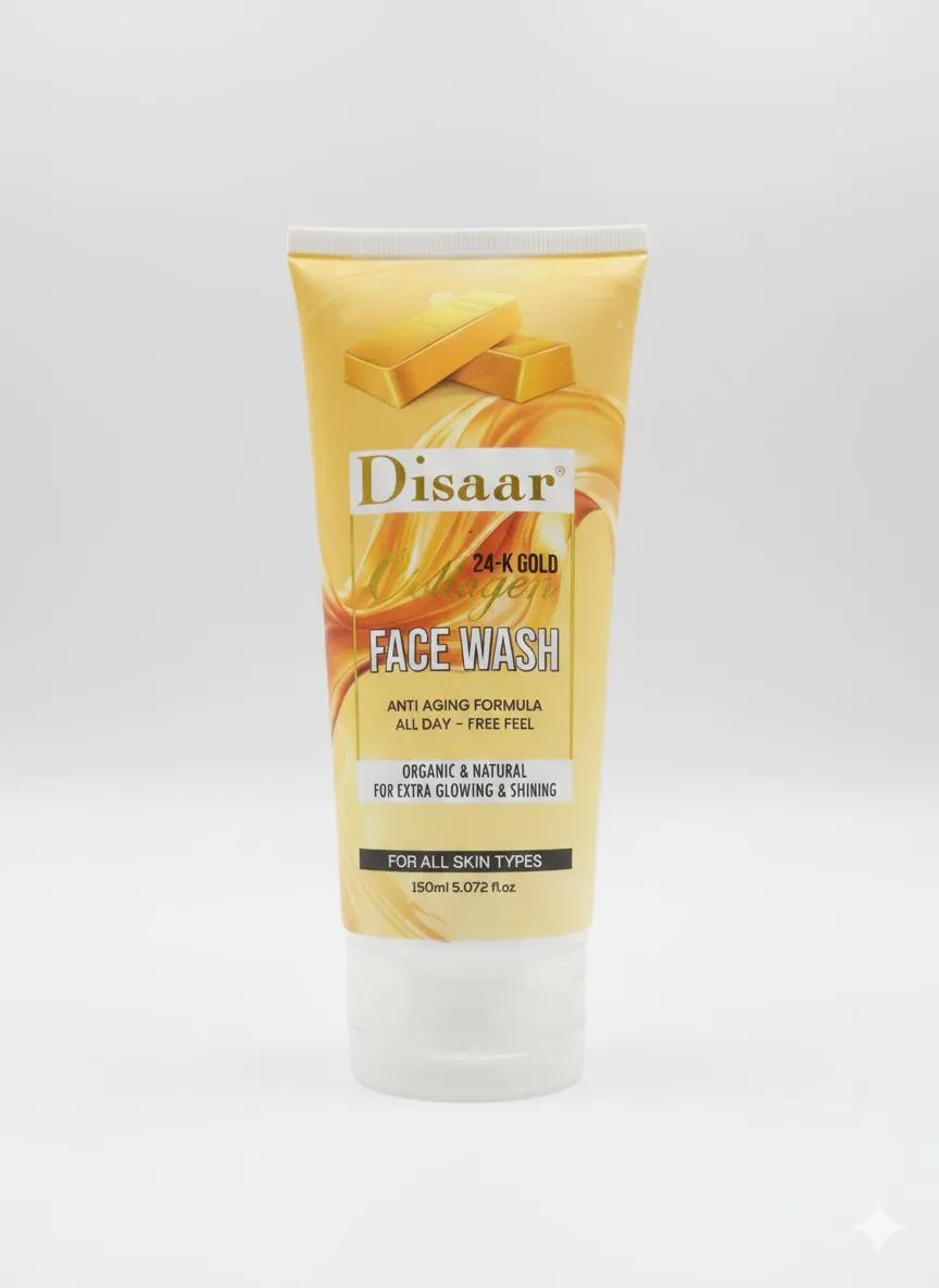 Disaar 24K Gold Face Wash 150ml All Skin Types Glowing - Image 3